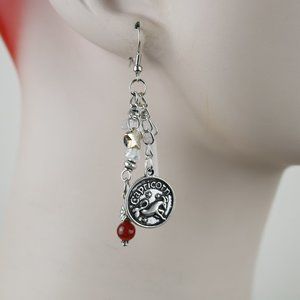 Handmade Zodiac Charm Capricorn Dangle Earrings